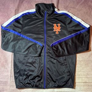 New York Mets Jacket Mens Medium MLB Baseball Full Zip Track Jacket Carl Banks